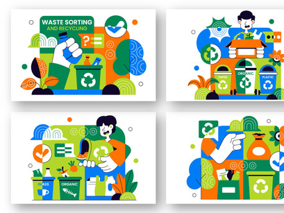 10 Waste Sorting and Recycling Illustration