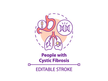 People with cystic fibrosis concept icon preview picture