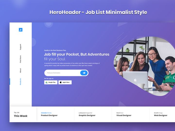 HeroHeader for JobList Minimal Website