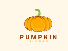 Pumpkin Logo, Pumpkin Vector, Healthy Vegetable Fruit