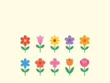 10 multi color flowers icon