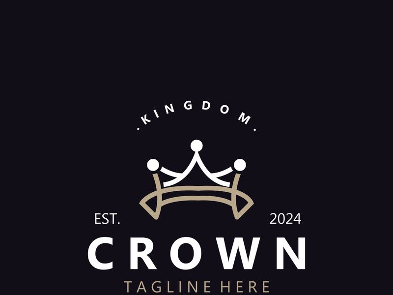 Crown logo simple design template. Vintage Crown Logo Royal King Queen concept symbol icon