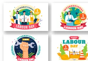 12 International Labor Day Illustration