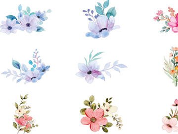 Vector Flower Watercolor Illustration preview picture
