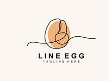Egg logo design template. Natural Food Vector Of Egg Laying Animals. Line Art Design Logotype.