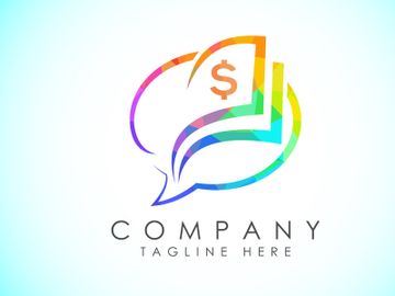 Imagen de vista previa de Plantilla de diseño vectorial de logo de finanzas y contabilidad en estilo low poly, Logo de finanzas empresariales