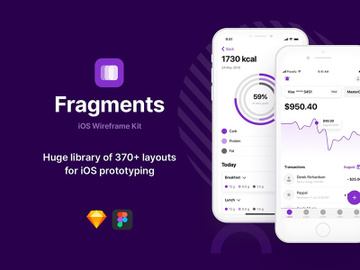 Fragments iOS Wireframe Kit preview picture