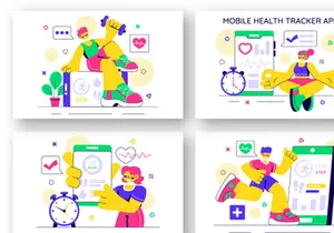 10 Mobile Health Tracker App Illustration