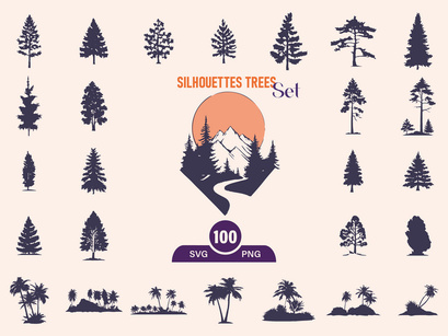 Trees Silhouettes Set