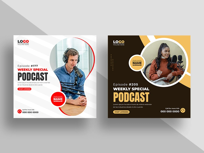 Podcast live talk show social media post Ver-1