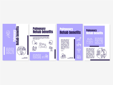 Pulmonary rehabilitation benefits purple brochure template preview picture