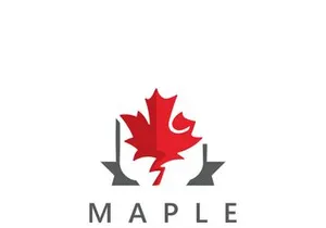 Maple leaf style logo simple design graphic illustration