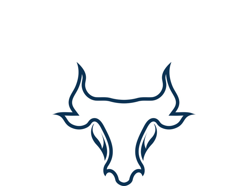 Bull head logo vector icon design illustration