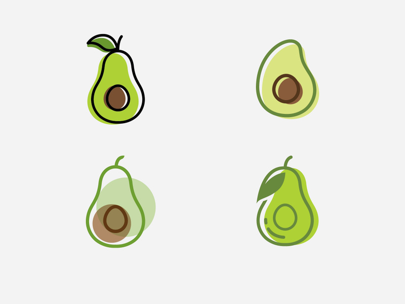 Avocado fruit logo template, healthy food symbols