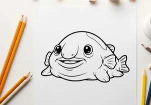 Cute smiling fish waving vector illustration flat design