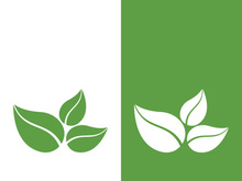 Logos of green tree leaf ecology nature element vector