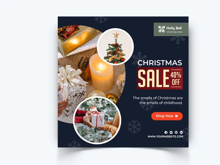 Christmas Sale Social Media Posts Template (AI)