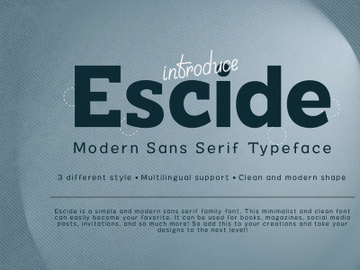 Escide - Modern Sans Serif Typeface preview picture