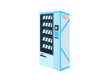 Plastic masks vending machine flat color vector objects preview picture