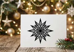 Desain geometris ledakan bintang hitam putih untuk penggunaan liburan atau dekoratif