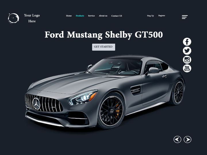 Car Website Header Concept