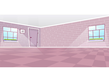 Empty dining room interior flat vector illustration preview picture