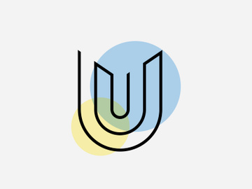U letter logo alphabet design icon for company preview picture