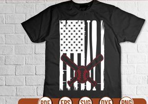 baseball  with usa flag t shirt Design