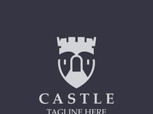 Castle kingdom logo graphic template design, Ancient castle vintage vector