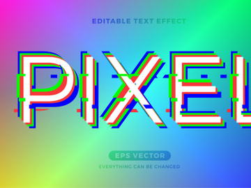 Pixel editable text effect vector template preview picture