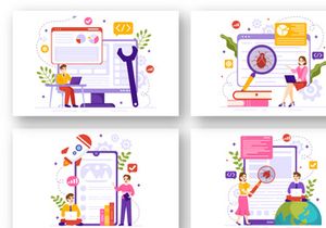 12 Software Testing Vector Illustration