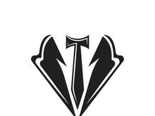Classic tie icon and suit fashion man logo design