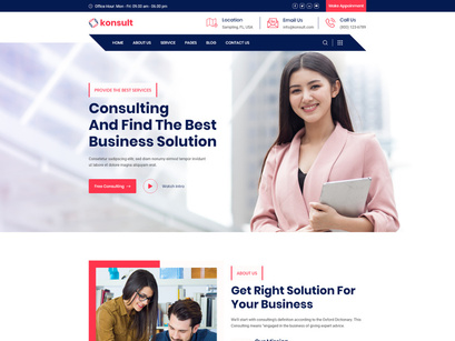 Business Consulting landing page