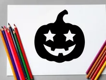 Halloween Pumpkin with Jack-o'-Lantern Face for Fall Decor
