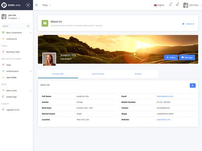 Guru Able Bootstrap 4 Admin template