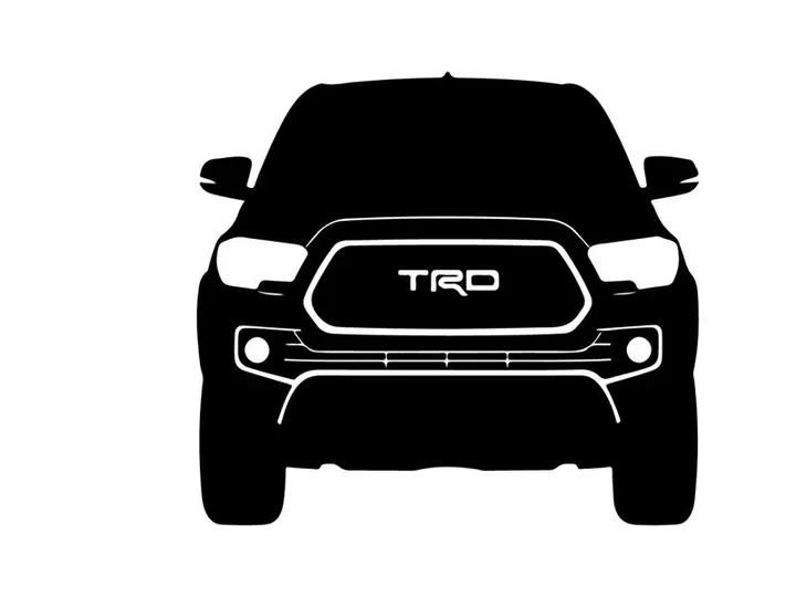 Black silhouette of a toyota tacoma trd truck front view