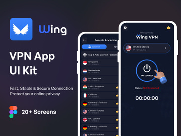 Wing - VPN App UI Kit preview picture