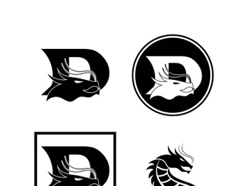 Dragon vector icon illustration design logo template preview picture