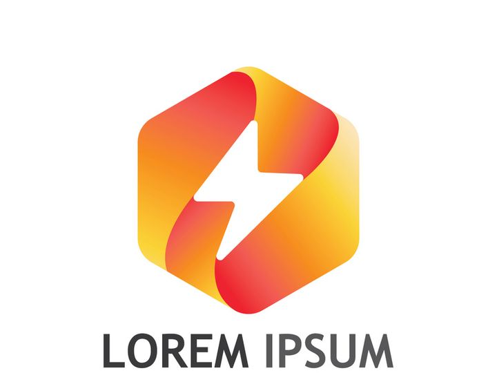 Colorful electric lightning logo design.