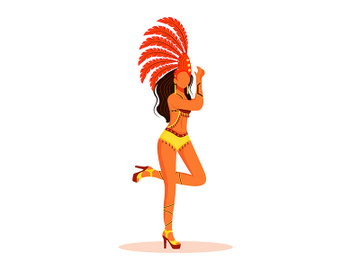 Brazil carnival performer flat color vector faceless character preview picture