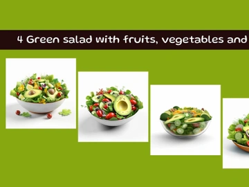 Green salad with fruits, vegetables and herbs preview picture