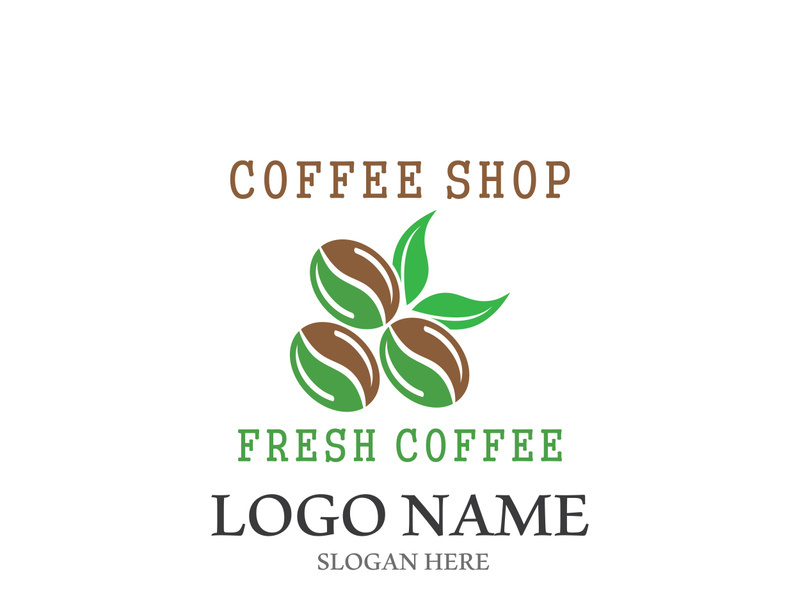 Coffee bean icon vector illustration template
