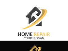 Home repair logo design vector with handyman service construction vector