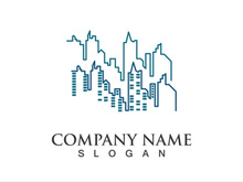 Modern city skyline vector illustration in flat design