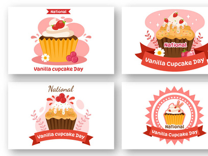 10 National Vanilla Cupcake Day Illustration