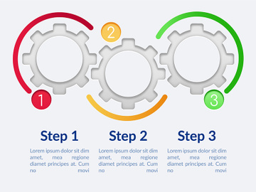 Empty circle gears vector infographic template preview picture
