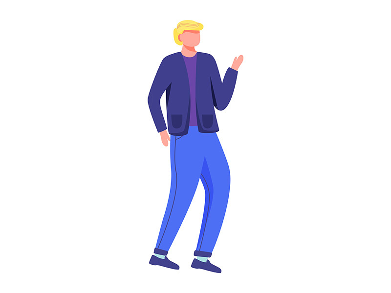 Dancing man flat vector illustration