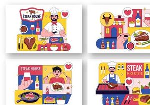 10 Steakhouse Restaurant Illustration