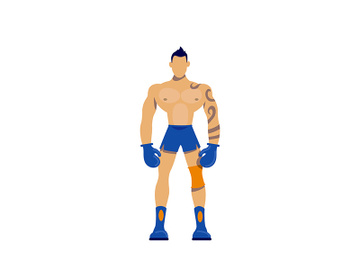 Boxer flat color vector faceless character preview picture