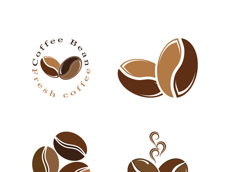 Coffee bean icon vector illustration template